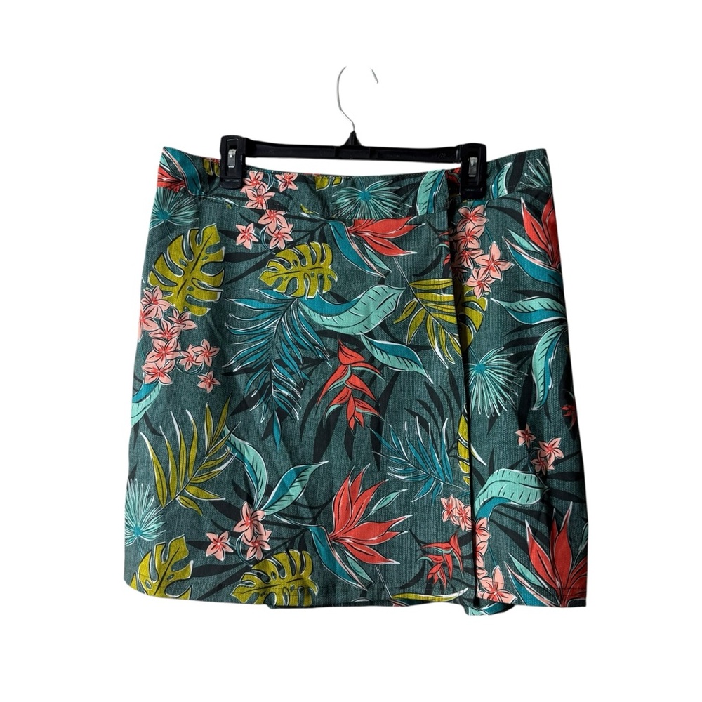Rip Skirt Green Floral Tiki Wrap Beach Coverup Hawaii Travel